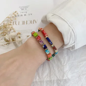 Japonsko Kórea Lete Candy Náramok Pre Ženy Ručné Wove Módne Rainbow Geometrické Korálkové Bracele&Náramok Dievča Pláži Šperky
