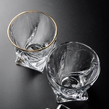 Krištáľové sklo Írsky Bourbon Whisky cup 10 oz slad pohár nepravidelný twist Škótskej klasická šálka