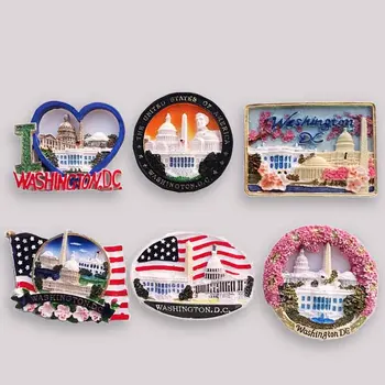 USA magnety na chladničku Washington D.C. kultúrnej krajiny turistické suveníry ručne maľované magnetické chladnička nálepky zber