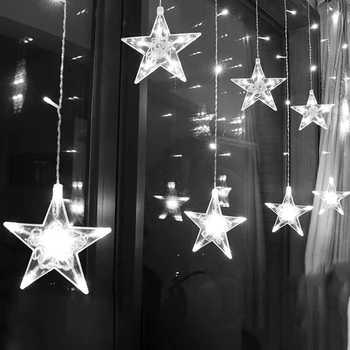2,5 M Vianočné Star LED Reťazec Svetlá Blikajúce Víla Opony Svetlá Vodotesný Pre Dovolenku Strán, Svadby, Vianočné Dekorácie