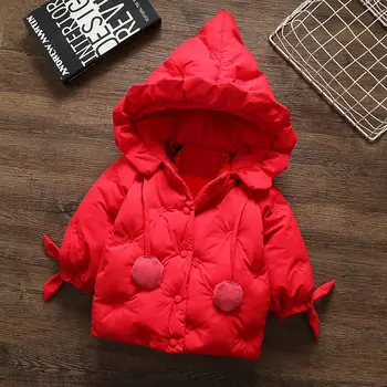 Zimné Deti Outwears Batoľa Kabát s Kapucňou pre Dievčatá Oblečenie Deti Zvrchníky 3 Farba 1-4Y