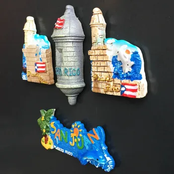 Puerto Rico Chladnička Magnet So Suvenírmi Tvorivé Magnetické Chladnička Nálepky Maľované Dekoratívne Magnety Domáce Dekorácie Príslušenstvo