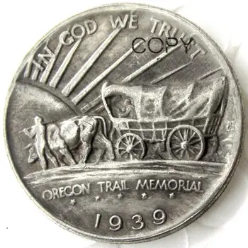 USA 1926 - 1939 Oregon Trail Pamätník Pol Dolára Kópie Mincí Silver Plated