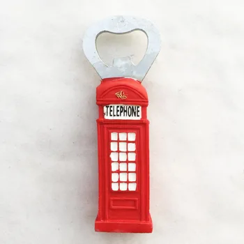 QIQIPP Londýne zemepisné označenie červené telefónne búdky cestovanie so suvenírmi magnetické nálepky chladnička pripevnené otvárač