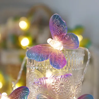 Motýľ LED Sring Svetlo Dovolenku Osvetlenie 3m 20 LED Reťazec Svetlo Multi-farebné Atmosféru Svetla pre Vianočné Ozdoby