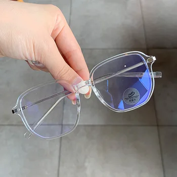 Nové Unisex Modré Svetlo Blokuje Počítač Okuliare Muži Ženy Móda TR90 Rám Vintage Námestie Okuliare Proti Žiareniu Eyestrain Lupa