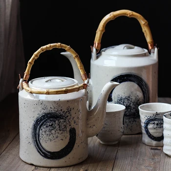 Veľkú Kapacitu Kanvica Keramická Pitchel Kongfu Čaj Drinkware Japonskom Štýle Vintage Čaju, Porcelán, Hrnce