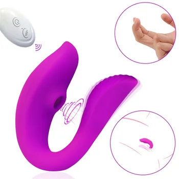 Klitorálny Sania & G-spot Vibrátor, 2 V 1 Ústne Bulík Klitorisu Atmosféra , Prenosné Bezdrôtové Ovládanie Dospelých sexuálnu Hračku pre Ženy.