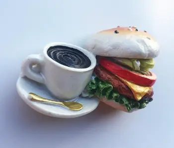 Ručne maľované chladnička magnet nálepky, Európsky cestovný Ruch Pamätník Stereo Kávy Burger dekoratívne umenie a remeslá s darček