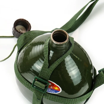 1-2.5 L Kapacita Zelené Kovové Eco Friendly Vojenské Waterbottle Flagon Popruh Prenosné Vonkajšie Športové Horské Lezenie Fľaša Na Vodu