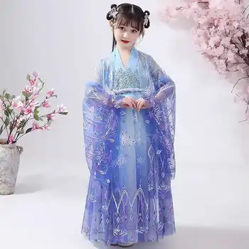 Čínsky Bunda Dievča Ľudové Tanečné Oblečenie Výkon Čínsky Kostým Deti Deti Víly Tang Nový Rok Oblečenie pre Dievčatá