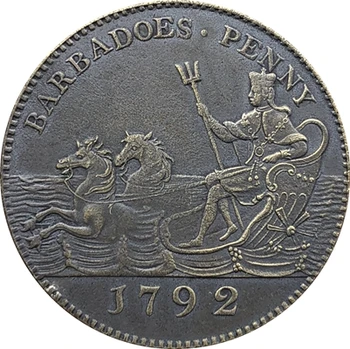 Barbados roku 1792 1 Cent MINCE KÓPIA