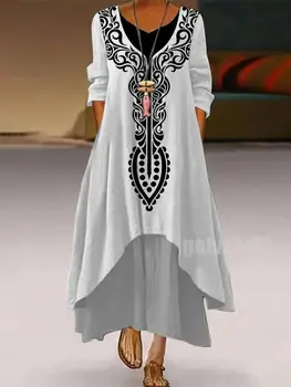 Nové Nepravidelný Dizajn, Elegantné Ženy Šaty Streetwear Boho Afrike Ženy Šaty Bohemia Žena Robo Plaviek Maxi Módne Šaty