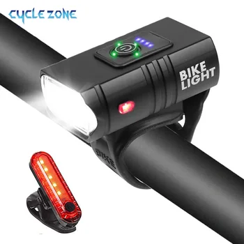 USB Nabíjateľné Bicykli Svetlá Nastaviť Nepremokavé Super Svetlé 6 Režimov Predné a Zadné LED svetlo s Indikátor Batérie sa Zmestili Všetky Bicykli
