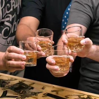 Kreatívne Whisky Sklo s Bullet Rum Bar Krištáľový Pohár Husto Hlavica Vodka Shot Okuliare Nezvyčajné Veľké Pivo Hrnček na Pitie