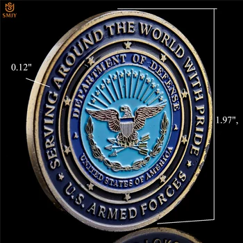 5 ks USA Armády, Námorníctva USMC USAF USCG Hrdý Vojenskej Rodiny Slúžiace Na Celom Svete ministerstva Obrany USA Mince Zberateľské predmety