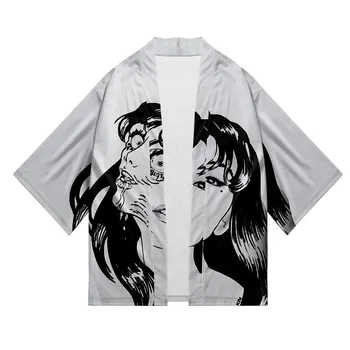 Junji Ito 3D Tlač Anime Japonské Kimono Haori Yukata Cosplay Ženy/Muži Móda Lete Bežné Krátke Rukáv Tričko Streetwear