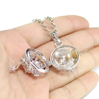1PC Kolo Crystal Medailón Prívesok s sklenenú guľu Pamäť Medailón Prívesok Kremácie Šperky, Šperky Fillable