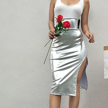 Jar Sukne Sexy Elegantné Pevné Ceruzku Sukne 2021 Nové Ženy Sukne Dlhé Sukne Package Hip Split Vysoký Pás Midi Sukne