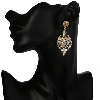 EMMAYA AAA Cubic Zirconia Nevesta Náušnice Veľký Veľký Pokles Crystal s malými CZ Luxusné Svadobné Svadobné Visiace Náušnice