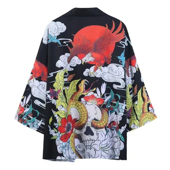 Japonský Kimonos Cardigan Župan Muži Ženy Tlač Príčinné Opaľovací Krém Oblečenie Tenké Voľné Letné Kimonos Yukata Ázijské Oblečenie Nové