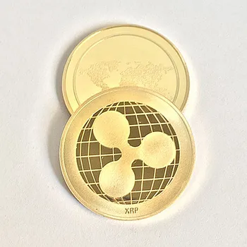 50 ks Zvlnenie XRP internet téma odznak 24K reálne pozlátené Zvlnenie 40 mm suvenír mince