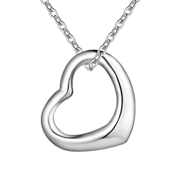 Veľkoobchod strieborná farba vysokej kvality starostlivosti náhrdelník nádherné módne ženy jednoduché šperky, svadobné srdce prívesok náhrdelník p063