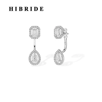 HIBRIDE Nové Kvapka Vody Tvar Strany Šperky Visieť Náušnice Pre Ženy, Svadobné Brincos Náušnice Bijoux E-873