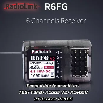 Pôvodné Radiolink R6F Gyro R4F Prijímač 2,4 GHz, 6/4 CH FHSS 400 metrov pre T8S/T8FB/RC6GS V2/RC4GS V2/RC6GS/RC4GS