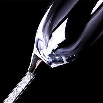 Svadobné poháre na Víno, Šampanské Flauty Kryštalické 250 ML 2ks Luxusné Strany Opekať Pohárov Crystal Fire Kamienkami Dizajn H1005