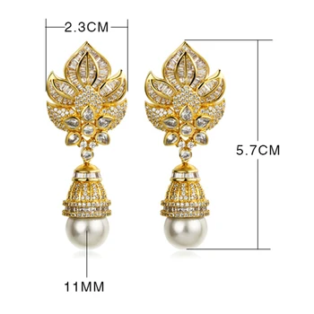 Veľký pokles náušnice Nadsázka dizajn šperky brinco pendientes mujer moda ručné pearl Zlatá farba veľké náušnice pre ženy
