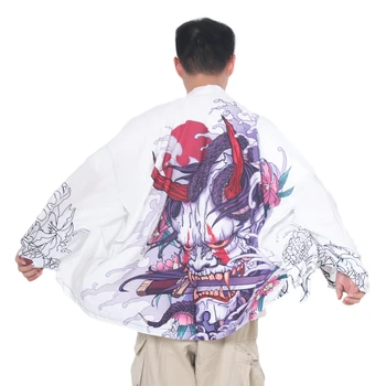 Muži Japonské Kimono Cardigan Lete Opaľovací Krém Voľný Čas Voľné Tenké Kimono Tričko Mužov Yukata Haori Retro Štýl Mužov Ázijské Kimono Top