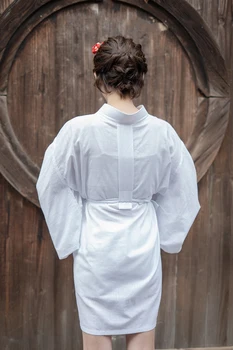 Ženské Kimono Vnútri Nosenie Bielej Farby, Mäkké Pohodlné Bavlnené Spanie Župan Japonsko Tradičné Yukata
