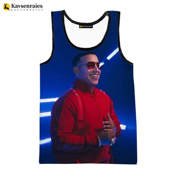 2023 Nové Daddy Yankee Vytlačený 3D Vesta Muži Ženy Letné Módy Bežné Topy bez Rukávov Hip Hop Spevák Harajuku Streetwear Topy