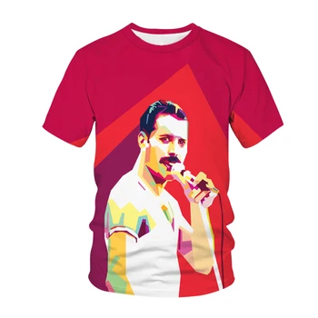 Freddie Mercury Kráľovná Kapela T Košele 3D Vytlačené Lete Muži Ženy T Shirt Módne Retro Gothic Rock Streetwear Chlapci Dievčatá Oblečenie